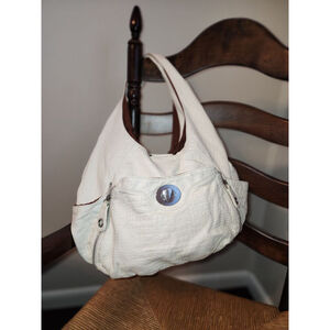 Women's Bueno White and Brown Shoulder Bag, One Size